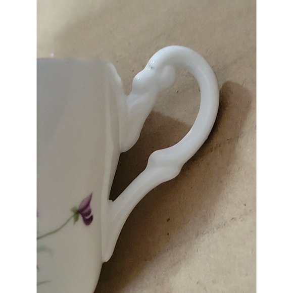 Vintage Crownford English Bone China  Cup Saucer Set Purple Violets Gold Trim - Picture 12 of 16